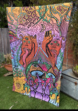 Load image into Gallery viewer, "Shroom Synergy" Tapestry (49" x 79")