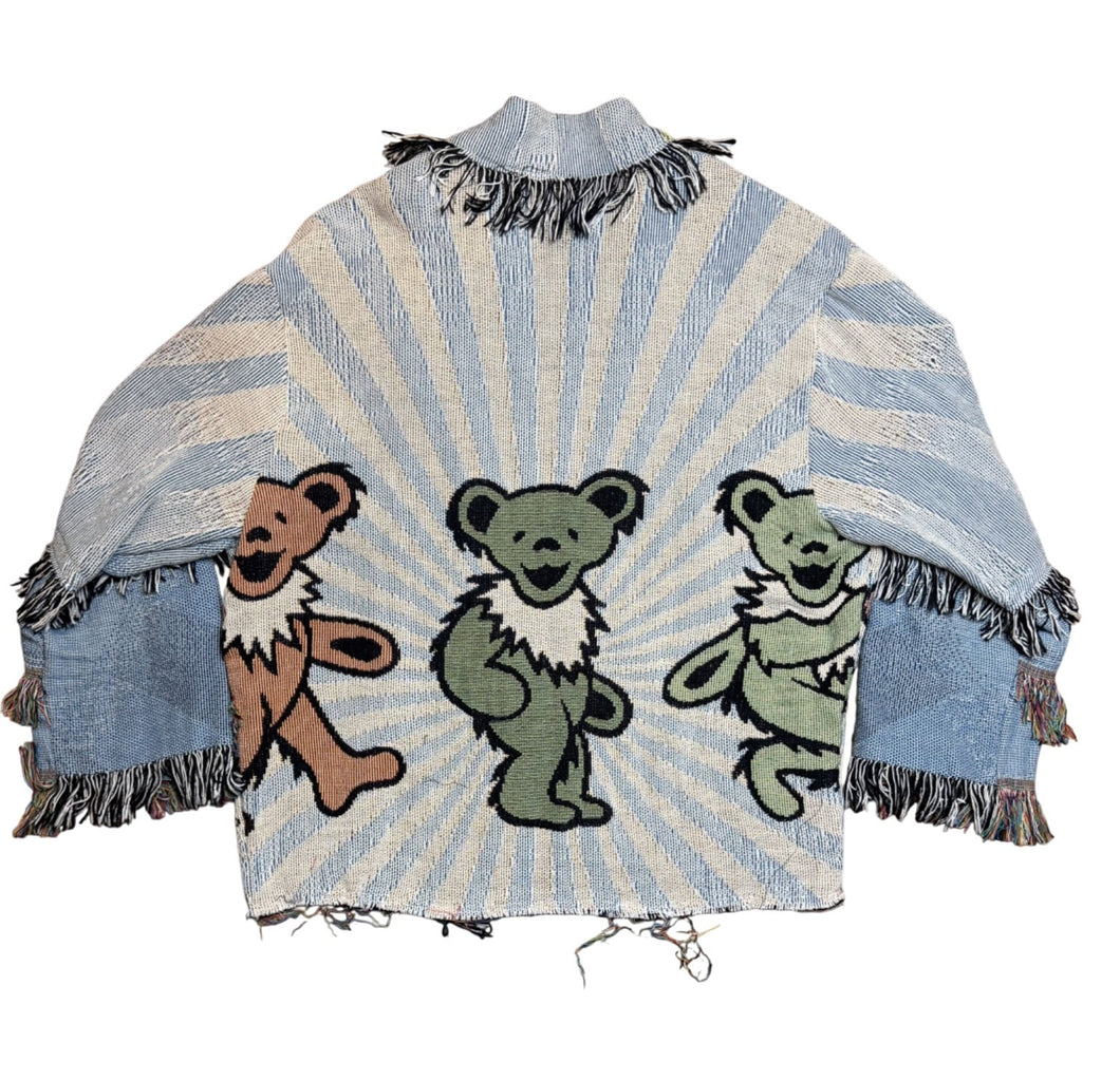 Pastel Bears Woven Cardigan