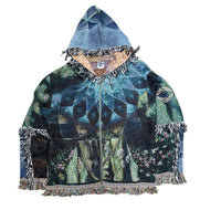 'Euphoric Earth' Woven Zip Up Hoodie