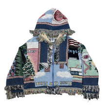 Load image into Gallery viewer, Calendar Cropped Woven Zip Up Hoodie
