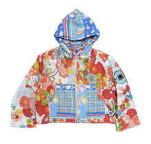 Load image into Gallery viewer, Orange Daydream Cropped Quilted Zip Up Hoodie
