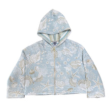 Load image into Gallery viewer, Seashore Cropped Quilted Zip Up Hoodie
