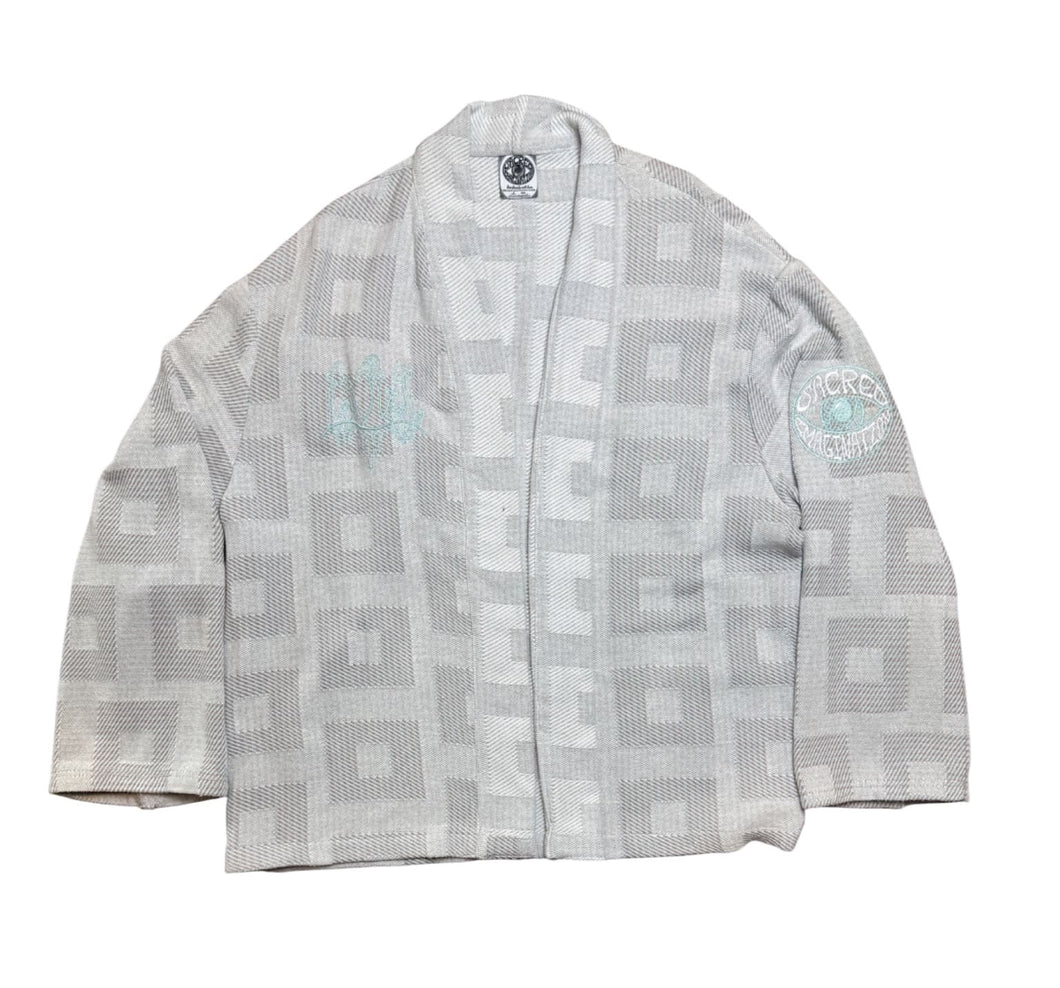 Grid Blanket Cropped Cardigan