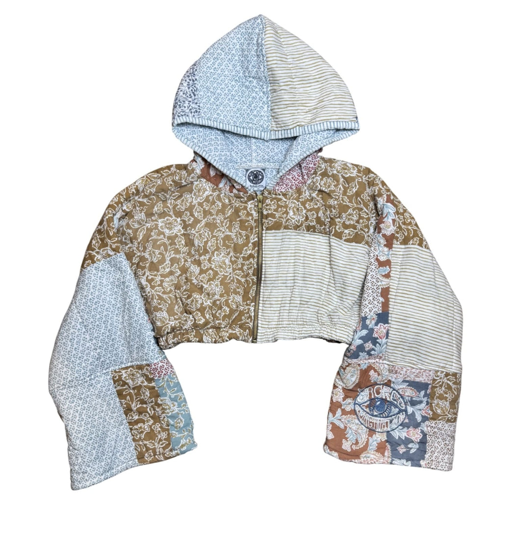 'Fauna' Super Cropped Zip up Hoodie