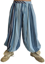 Load image into Gallery viewer, Strips of Blue Parachute Pants
