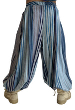 Load image into Gallery viewer, Strips of Blue Parachute Pants
