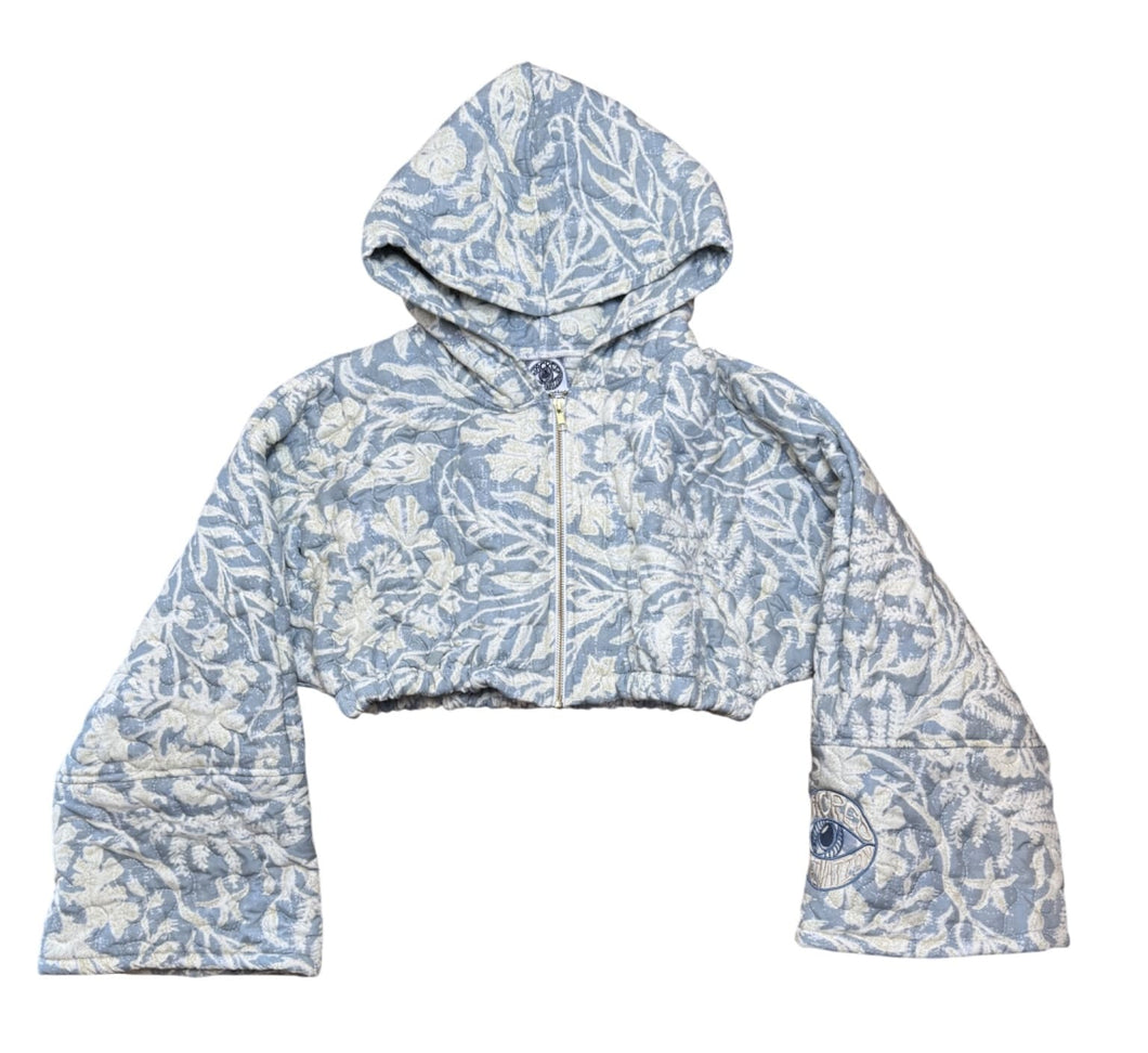 Muted Super Cropped Zip Up Hoodie