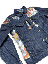 Load image into Gallery viewer, &quot;Flowers of Life&quot; Denim Jacket
